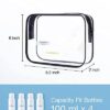 BAGSMART Clear Toiletry Bag, 2 Pack TSA Approved Travel Toiletry Bag Carry on Travel Accessories Bag Airport Airline Quart Size Bags Water Repellent Makeup Cosmetic Bag for Women (Black-2pcs) - Image 3