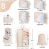 8 Set/10 Set Packing Cubes for Travel, Sturdy Suitcase Organizer in 4 Size(Extra Large, Large, Medium, Small), OlarHike Luggage Cubes with Toiletry Bag, Travel Essentials, Cruise Ship Gifts for Women - Image 2
