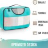 Veken 6 Set Packing Cubes for Suitcases, Travel Essentials for Carry on Luggage, Suitcase Organizer Bags Set for Travel Accessories in 4 Sizes(Extra Large, Large, Medium, Small)，Cyan - Image 4