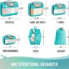 Veken 6 Set Packing Cubes for Suitcases, Travel Essentials for Carry on Luggage, Suitcase Organizer Bags Set for Travel Accessories in 4 Sizes(Extra Large, Large, Medium, Small)，Cyan - Image 5