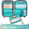 Veken 6 Set Packing Cubes for Suitcases, Travel Essentials for Carry on Luggage, Suitcase Organizer Bags Set for Travel Accessories in 4 Sizes(Extra Large, Large, Medium, Small)，Cyan - Image 6