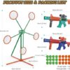 Shooting Games Toys for Age 5 6 7 8 9 10+ Year Old Boys, Kids Toy Sports & Outdoor Game with Moving Shooting Target & 2 Popper Air Toy Guns & 24 Foam Balls, Gifts for Boys and Girls - Image 5