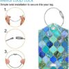 2 Pcs Luggage Tags, Fintie Privacy Cover ID Label with Stainless Steel Loop and Address Card for Travel Bag Suitcase, Cool Jade - Image 2
