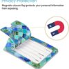 2 Pcs Luggage Tags, Fintie Privacy Cover ID Label with Stainless Steel Loop and Address Card for Travel Bag Suitcase, Cool Jade - Image 3